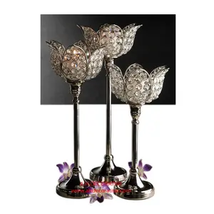 Elegant Design Topkwaliteit Decoreren Kristal Lotus Vorm Handgemaakte T Licht Kaars Houder Te Koop Voor Lage Prijs