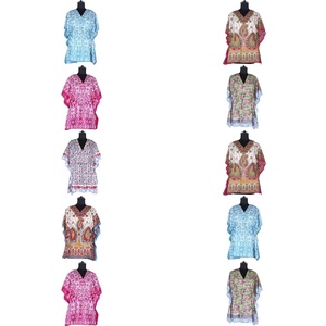 Vestido de caftán corto estilo Retro Hippie, bohemio, mariposa, ala de murciélago - Product Image 1