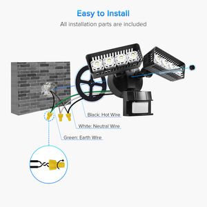 LED SMD 120 โวลต์ 220 โวลต์กลางแจ้ง Dual สวนน้ำท่วมที่อยู่อาศัยสนามกลางแจ้ง IP 65 โคมไฟ <span class=keywords><strong>Motion</strong></span> ไฟ Led เซนเซอร์ - Product Image 6