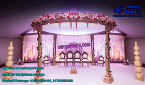 มณฑปไม้ลายไม้สวยงามสำหรับงานแต่งงานแบบมหาราชา มณฑปไม้แกะสลักด้วยมือแบบอินเดีย จัดวางสำหรับงานอีเว้นท์ในออสเตรเลีย - Product Image 2