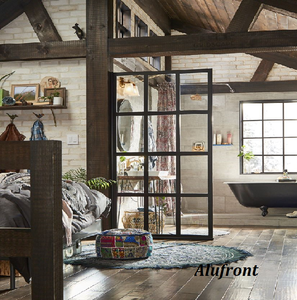 Nero cornice di fabbrica windowpane griglia modello di stile industriale fisso camera pannello divisorio partizione pannelli. - Product Image 2