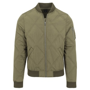 Chaquetas Bomber de Lona Ligeras para Hombre, Diseño Nuevo, Color Verde, Negro y Azul, Talla Grande, con Cierre de Cremallera y Ribete de Piel de Oveja - Product Image 1