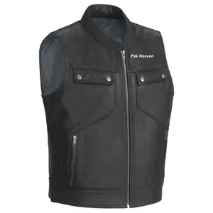 custom combines quality construction motorbike motorcycle racing riding leather Club vest oem