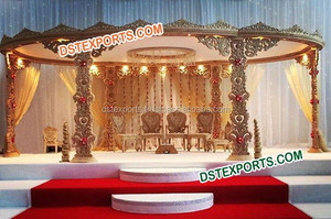 Mandap de mariage en bois avec base en forme d'éléphant, magnifique mandap de mariage en bois, design de mandaps de mariage hindou pour le Royaume-Uni et l'Australie - Product Image 4