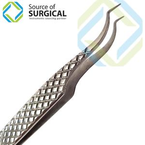 Pinzas tipo punta inclinada en ángulo de alta calidad para extensión de pestañas de belleza depilación de cejas empaquetadas en bolsa - Product Image 3