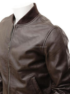 Veste bomber d'hiver pour homme en cuir de vache marron, grande taille, fourrure de mouton respirante, avec des caractéristiques confortables - Product Image 4