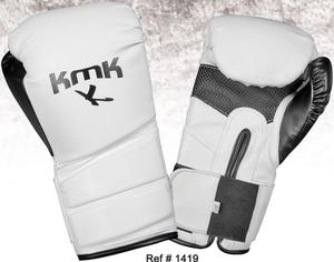 ถุงมือชกมวยน้ำหนักเบาสำหรับฝึกมวยสำหรับผู้ใหญ่ผู้ชายและผู้หญิงหนังแท้สีขาวดำโลโก้ได้ตามต้องการ - Product Image 5