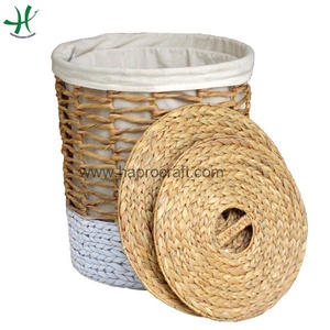 Nueva colección de cesta de almacenamiento de jacinto de agua natural y bandeja de tejido - Product Image 6