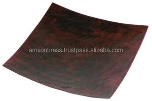 Plato de Metal para Servir Diseño Decorativo Bandeja de Metal Plato para Servir en Esmalte Verde Acabado Decoración de Boda y Navidad - Product Image 5