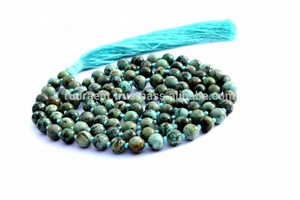 Collar de cuentas Mala turquesa de energía de Chakra de grado Premium, pulido de piedras preciosas naturales, regalo Unisex BOHEMIA de 8mm - Product Image 5