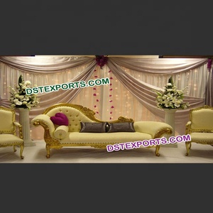 Muebles italianos de decoración de boda, conjunto de muebles de escenario de pakishan para boda asiática, sofá de escenario dorado - Product Image 1