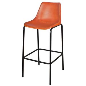 Tabouret de Bar industriel en cuir et fer de Style indien - Product Image 1