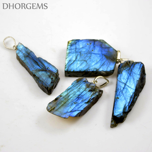 Pendentif Labradorite feu bleu pierre précieuse naturelle tranche gros Lot de spécimen minéral Labradorite - Product Image 3