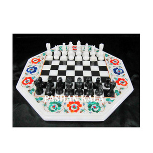 Marble Inlay Border <b>Chess</b> <b>Table</b> Top Wholesaler - Product Image 1