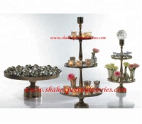 Support de table à Dessert en métal rond antique écologique pour Cupcake, gâteau, pâtisserie, bonbons, plaque d'affichage pour fête d'anniversaire de mariage