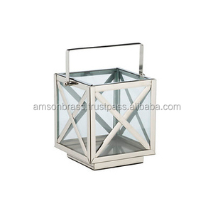Metal <b>Brass</b> <b>Lantern</b> Luxury Christmas Decoration Nickel Plated Finished Metal <b>Lantern</b> with Handle Handmade - Product Image 1