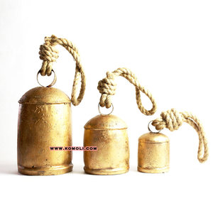 กระดิ่งวัวโลหะสไตล์วินเทจแบบเรียบง่ายสำหรับตกแต่งบ้านและสวน กระดิ่งแขวนขนาดใหญ่สไตล์ฟาร์มเฮาส์สำหรับตกแต่งภายนอกและภายใน - Product Image 2