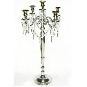 Candelabro de Aluminio Plateado de 5 Luces Hecho a Mano para Bodas y Fiestas, Centro de Mesa Metálico Decorativo, Modelo TVAKM 4627 - Product Image 5