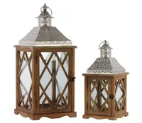 Lanterna de madeira para decoração de casa, capina