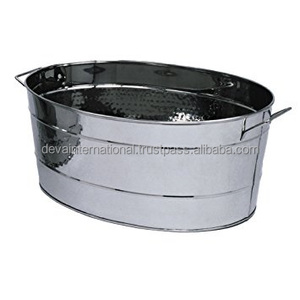 HAMMERED STEEL OVAL PARTY <b>TUB</b> HIGH QUALITY GALVANIZED PARTY OVAL <b>TUB</b> WITH STAND BEVERAGE <b>TUB</b> - Product Image 3