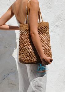 Bolso de Hombro de Rafia Marrón Claro de Moda, Hermosamente Hecho a Mano con Cadena, Bordado de Perlas y Decoraciones de Cuentas - Product Image 5