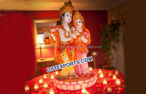 Estatua de fibra de Radha Krishna, accesorio decorativo de Garba con temática Radha Krishan - Product Image 3