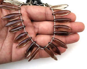 Nueva llegada de 25 piezas de cuarzo ahumado DIY joyería suave forma de marquesa Briolette cuentas de piedras preciosas marrones naturales - Product Image 6