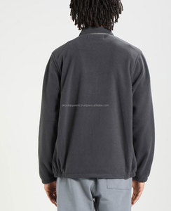 Veste polaire en tricot à fermeture éclair de haute qualité pour hommes avec logo personnalisé OEM, vente en gros en vrac, taille plus, saison d'hiver, couleur grise - Product Image 6