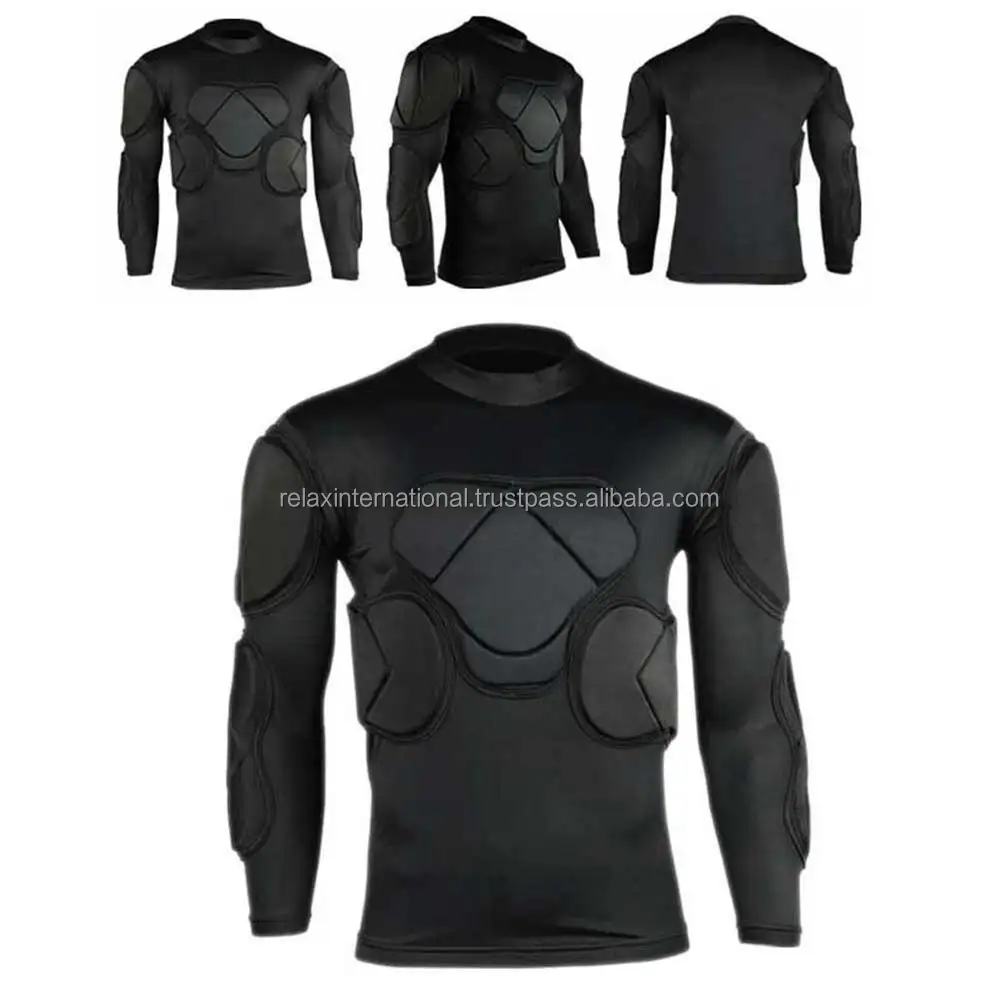 Heren Voetbal Jersey Keeper Gewatteerde Lange Mouwen Tops Sport Voetbal Uniform