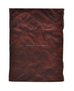 Journal en cuir véritable à motif froissé avec serrure à clé Antique Journal vierge A5 cahier en papier blanc fournitures de bureau scolaire - Product Image 4