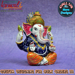 Statue vibromasseur colorée, 15 cm, meenakari ganbangladesh, multi, dieu, ganding - Product Image 4