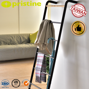 Calidad mejor venta al por mayor Taiwán almacenamiento muebles fabricante de madera Portátil Baño escalera toallero - Product Image 3