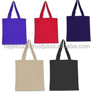 Wholesale Hot Sale Plain Solid Color Reusable Cotton Canvas Shopping Shoulder <b>Handbag</b> Tote Bag Washable Canvas Bag - Product Image 4