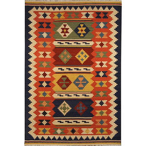 พรมคิลิมทำมือจากขนสัตว์คุณภาพดี สีสันสดใส - Product Image 2