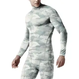 Chemises de sport de compression à manches longues et col rond fabriquées au Pakistan pour adultes entraînement avec impression de logo personnalisé de style camouflage pour garçons - Product Image 1