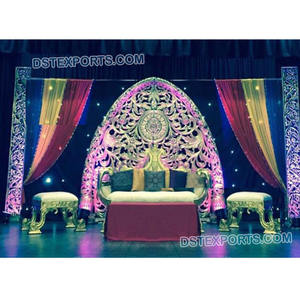 Conjunto de escenario de boda de la India real, Panel de fibra para boda, hermoso telón de fondo para escenario - Product Image 1