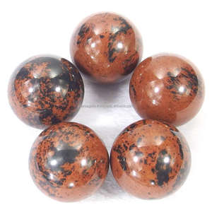 Esferas de Obsidiana Caoba Feng Shui Talladas, Cristales de Cuarzo Semipreciosos, Ágatas, Figura de Piedra Preciosa Hecha a Mano - Product Image 1