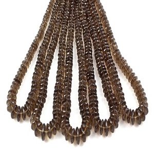 Collar hecho a mano de cuarzo ahumado Natural, 8 ", cuentas facetadas, hecho a mano - Product Image 1