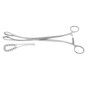 Alta qualità Saenger Placenta Ovum forcipe dritto curvo 26.5cm 27.5cm 28.5cm strumenti chirurgici in acciaio inox Mahersi - Product Image 6
