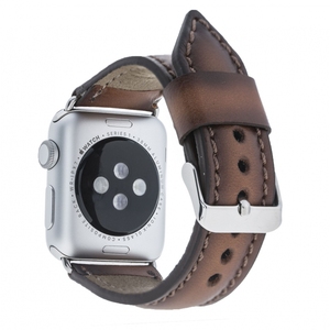 สายนาฬิกาวินเทจคลาสสิกพรีเมี่ยมโลโก้ OEM หนังแท้สำหรับ Apple Watch สำหรับผู้ชายและผู้หญิงพร้อมหัวเข็มขัดสแตนเลส - Product Image 2