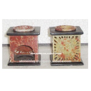Indian Soapstone Square Shape Beautiful Aroma Oil Burner - Product Image 1