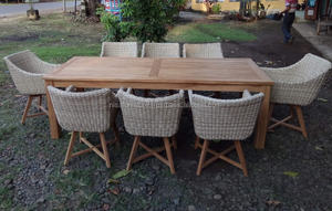 Teak Wood Synthetic Rattan Wicker Raw Material for Patios <b>Outdoor</b> <b>Furniture</b> Dining Tables Garden Sets - Product Image 3