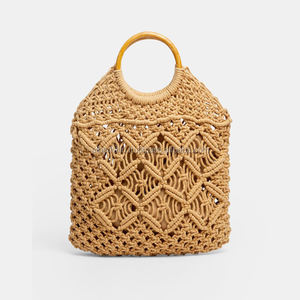 กระเป๋าชายหาดโครเชต์ Macrame สไตล์วินเทจทำจากผ้าฝ้าย100% - Product Image 3