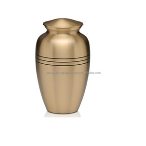 Vente en gros urnes funéraires classiques en métal étain de qualité supérieure avec rayures de couleur noire à bas prix - Product Image 5