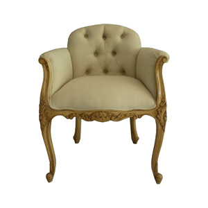 Chaise de chambre à coucher avec dossier bas, mobilier indonésien, mobilier français Louis - Product Image 1
