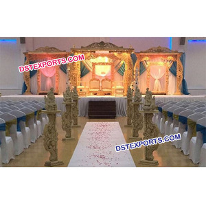 Mandap de Boda Indio con Diseño de Madera, Decoración para Bodas Indias, Fabricante de Mandaps para Matrimonios Hindúes, Decoración para Eventos NEWYORK - Product Image 1