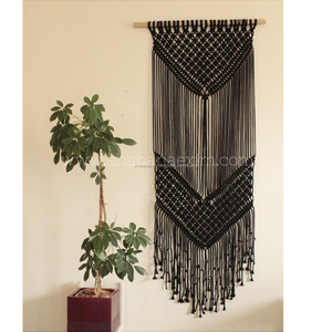 Macramé de algodón para colgar en la pared, tapiz bohemio Vintage, atrapasueños de macramé, decoración de pared redonda con borlas - Product Image 3