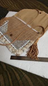 Vintage Boho Envelop Clutch bordado a mano Banjara tela lienzo Material - Product Image 4