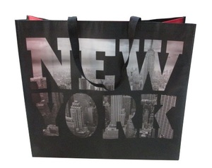 Bolsa de Compras Ecológica Tejida de PP No Tejido con Asas, Reciclable, para la Vida Diaria, con Patrón de Letras, Color Personalizado, Tamaño Mediano - Product Image 1