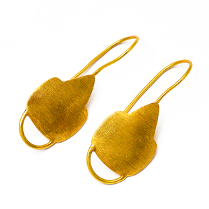 Boucles d'oreilles fixes simples en argent sterling 925 plaqué or, bijoux tendance et élégants pour mariage, fiançailles, cadeau. - Product Image 1